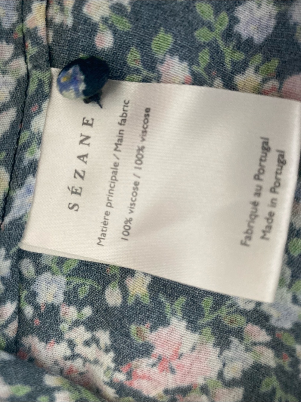 Sezane Jupe Ralph Floral Green Midi Skirt with Side Slit, Size 38, US 6 - Picture 6 of 6